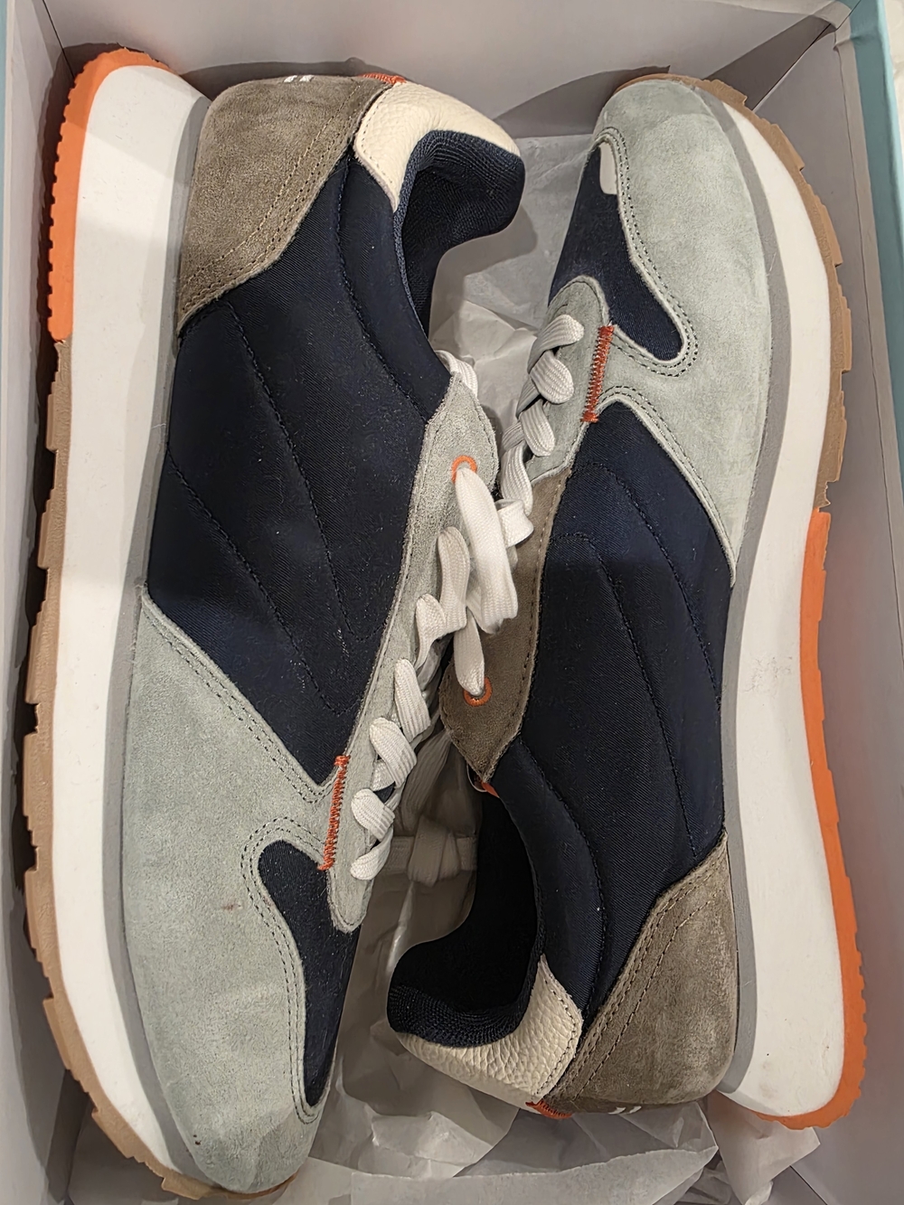 Men's Casual Navy & Gray Suede Runner Sneakers